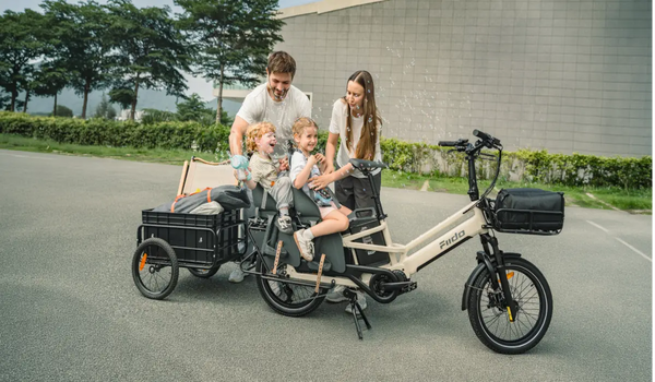 Fiido T3 Max elektrisches Lastenrad für Familienfahrten mit Kindern und Anhänger