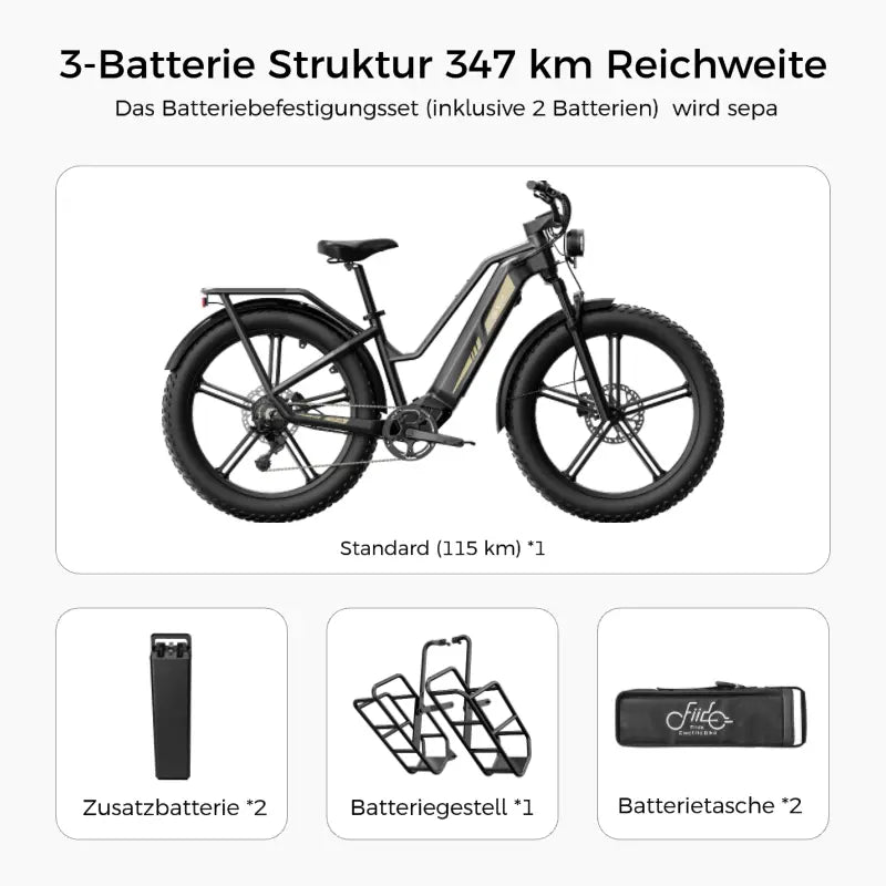 Titan Fat Tire Touring E-Bike - Lange Reichweite