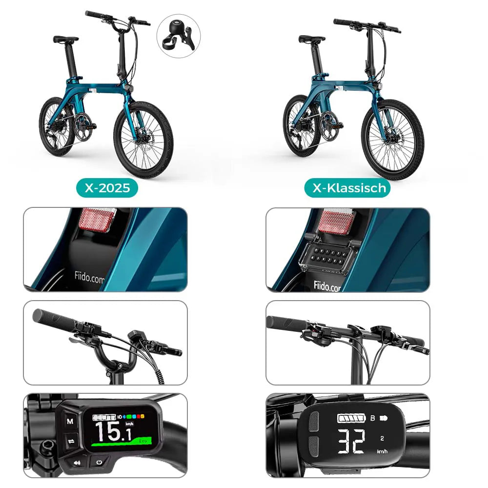 Fiido X Klapprad E-Bike mit Drehmomentsensor